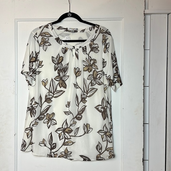 Pendleton floral neutral blouse - Picture 1 of 12